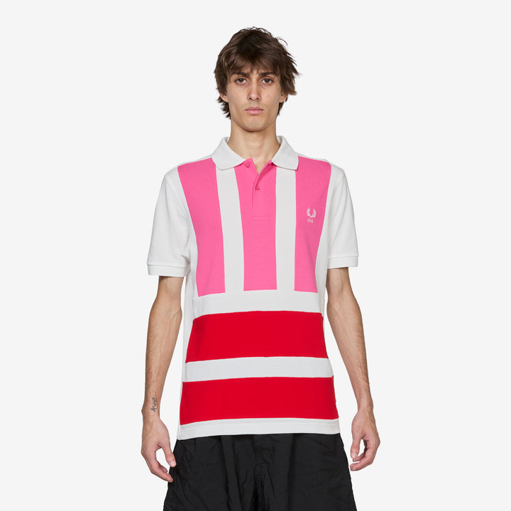 Fred Perry x Stripe Patchwork Polo White | Mix - 1 Front