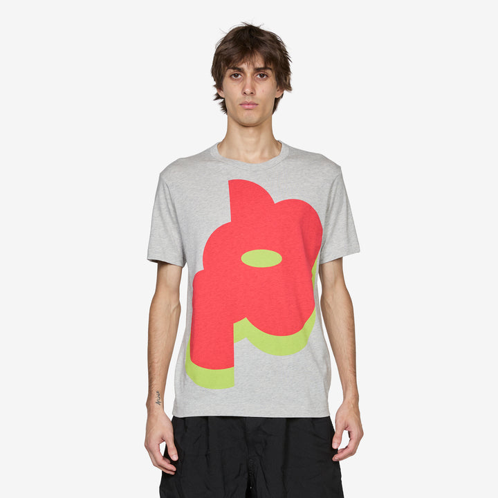 Printed Cotton Jersey T-Shirt Top Grey Front