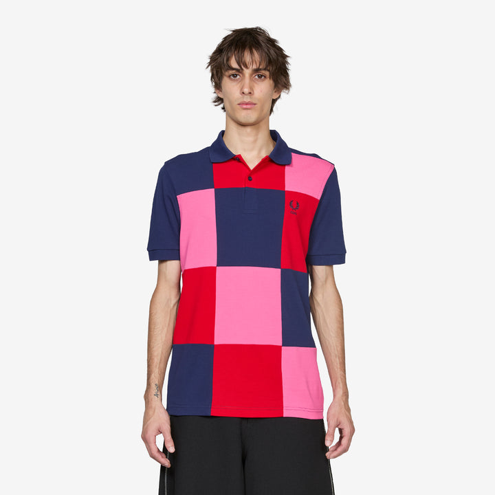 Fred Perry x Square Patchwork Polo Navy | Mix Front