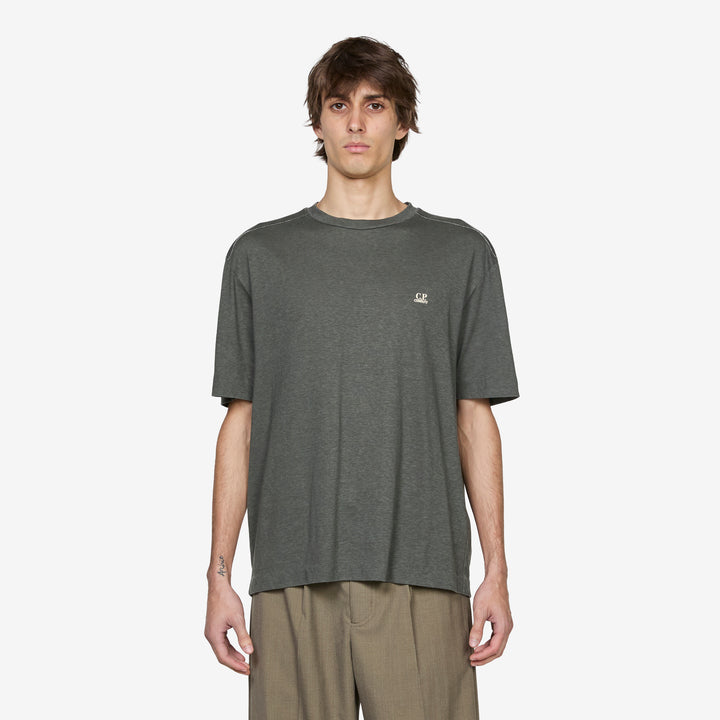 20/1 Jersey Plated Logo T-Shirt Gunmetal Front