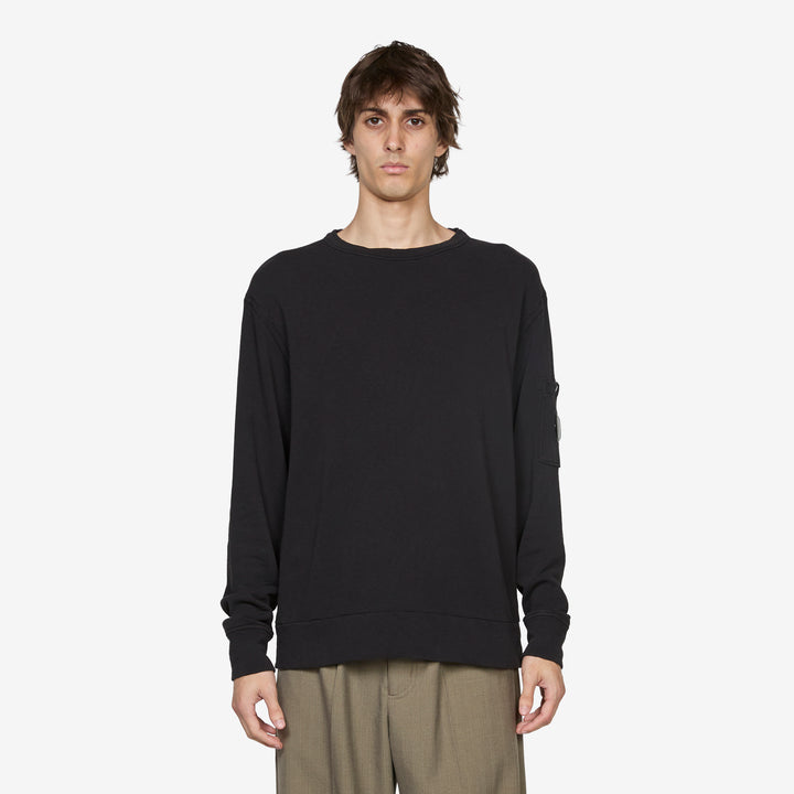 Malfilè Fleece Lens Crewneck Sweatshirt Black Front