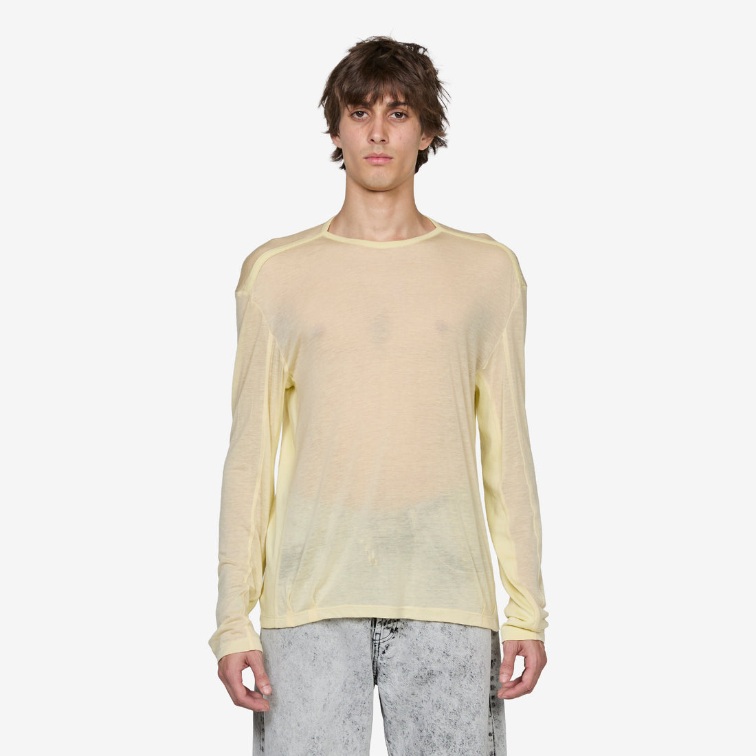Brad Wool Layered T-Shirt Brown | Lemon Tees