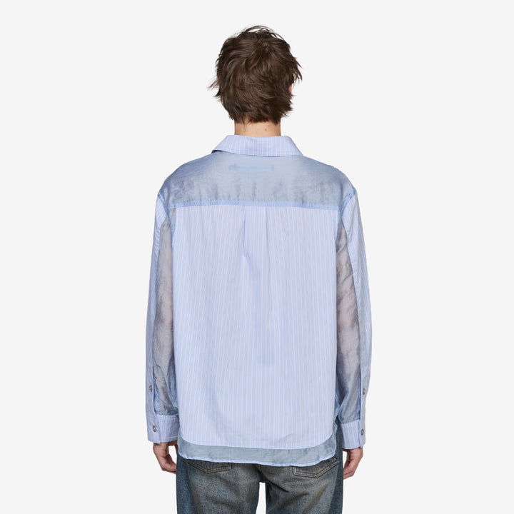 Aprol Organza Panel Shirt Sky Blue