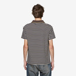 Stripe Layered Collar T-Shirt Brown