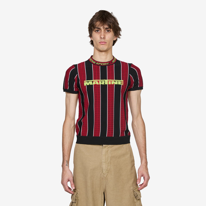 Logo Tight T-Shirt Red | Black Front