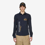 Sleazy Sports Shirt Navy Blue