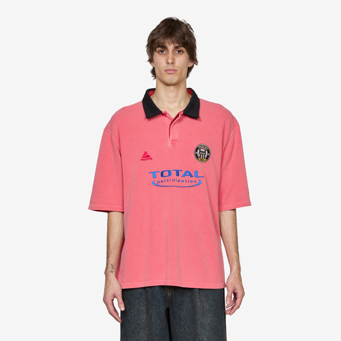 Oversized Polo Washed Pink Shirts
