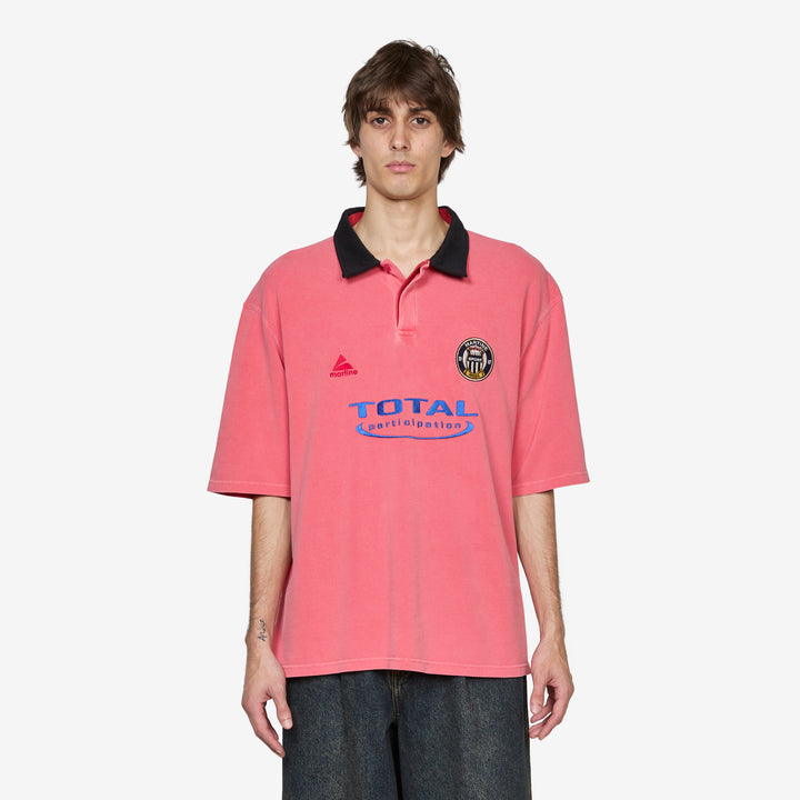 Oversized Polo Washed Pink Front