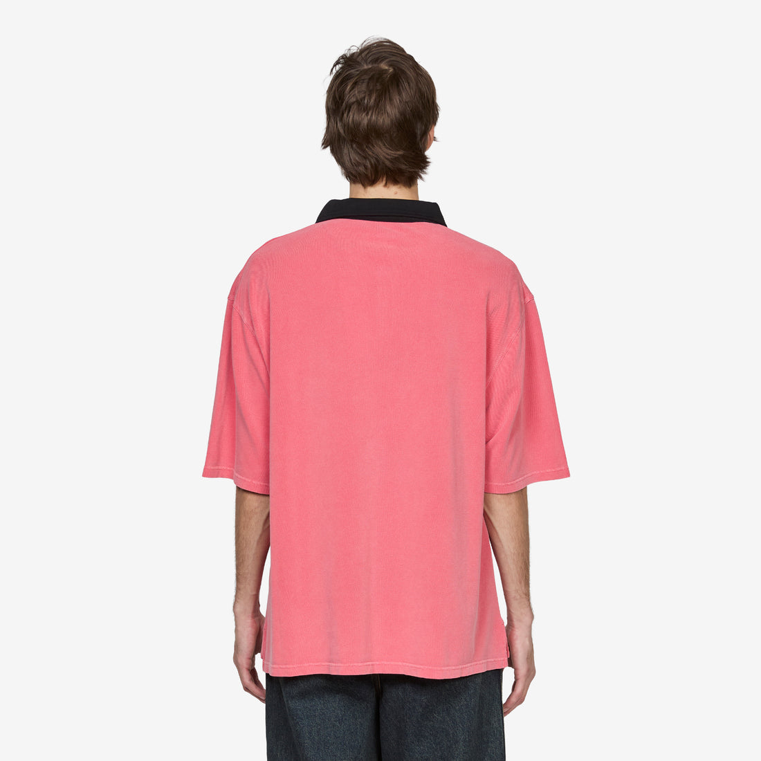 Oversized Polo Washed Pink Shirts