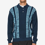 Knit Polo Born Stripe 14G Navy