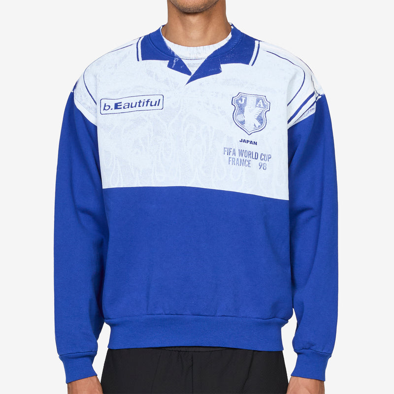 Soccer Jersey 1 Crewneck Sweatshirt Cobalt Blue Jumpers