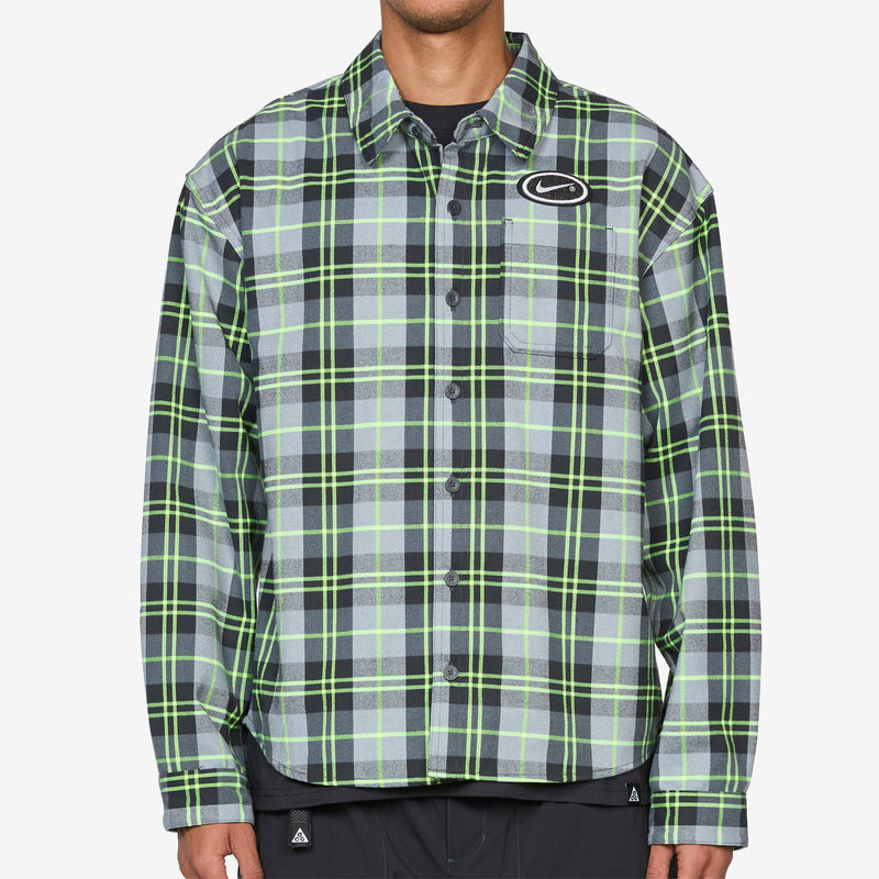Flannel Longsleeve Button Up Koston Dark Smoke Grey | Volt Shirts