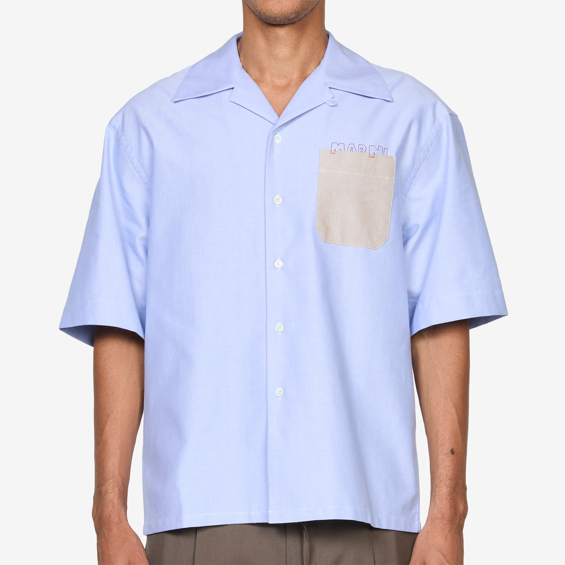 Contrast Pocket Bowling Shirt Sapphire Shirts