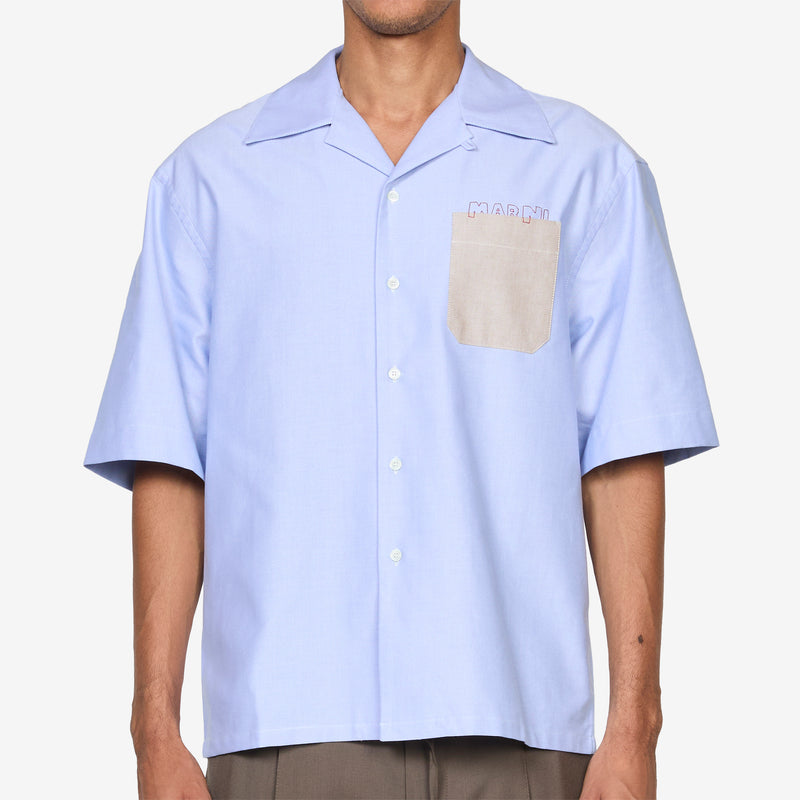 Contrast Pocket Bowling Shirt Sapphire Shirts