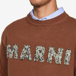 Laser-Cut Logo Wool Sweater Maroon