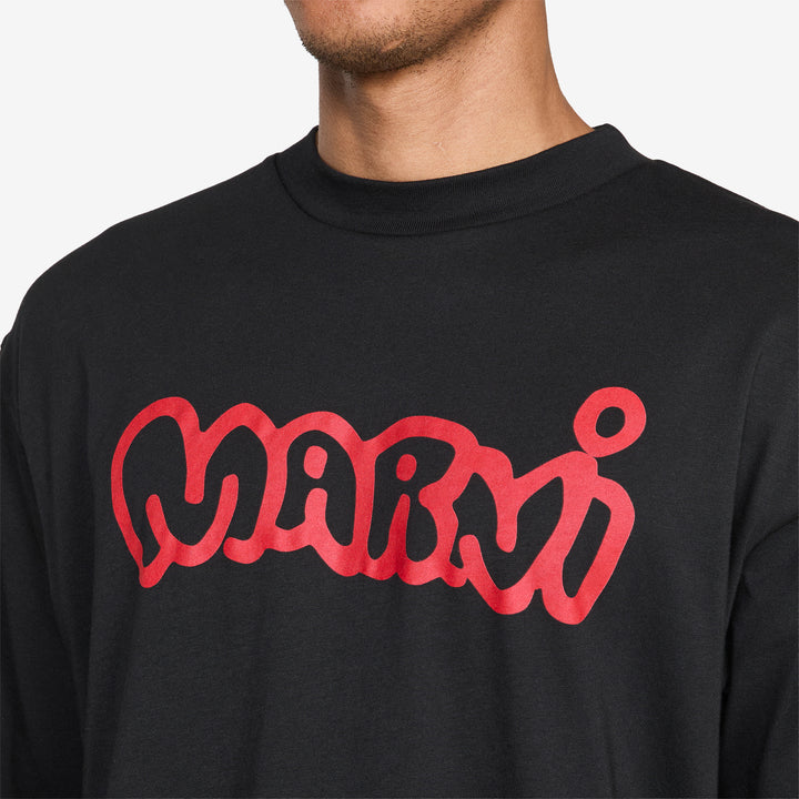 Bubble Logo Print T-Shirt Black