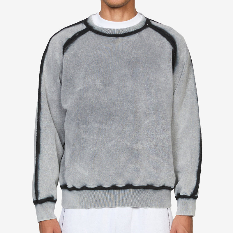 Prorsum Crewneck Bleach Dyed Grey Jumpers