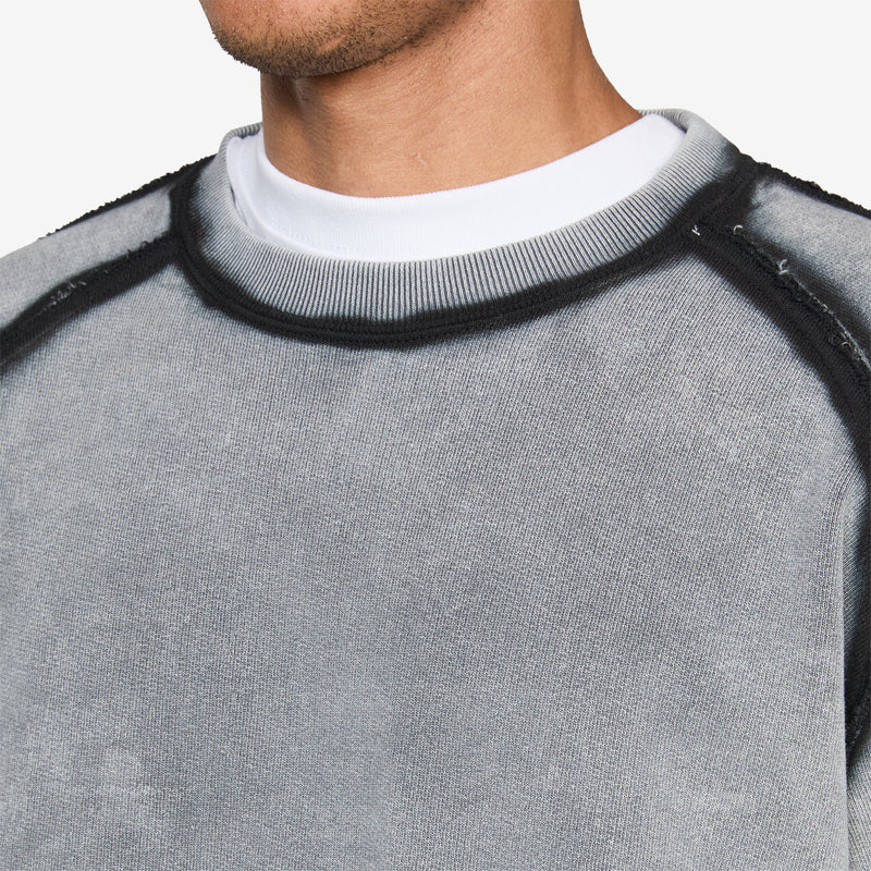 Prorsum Crewneck Bleach Dyed Grey Jumpers