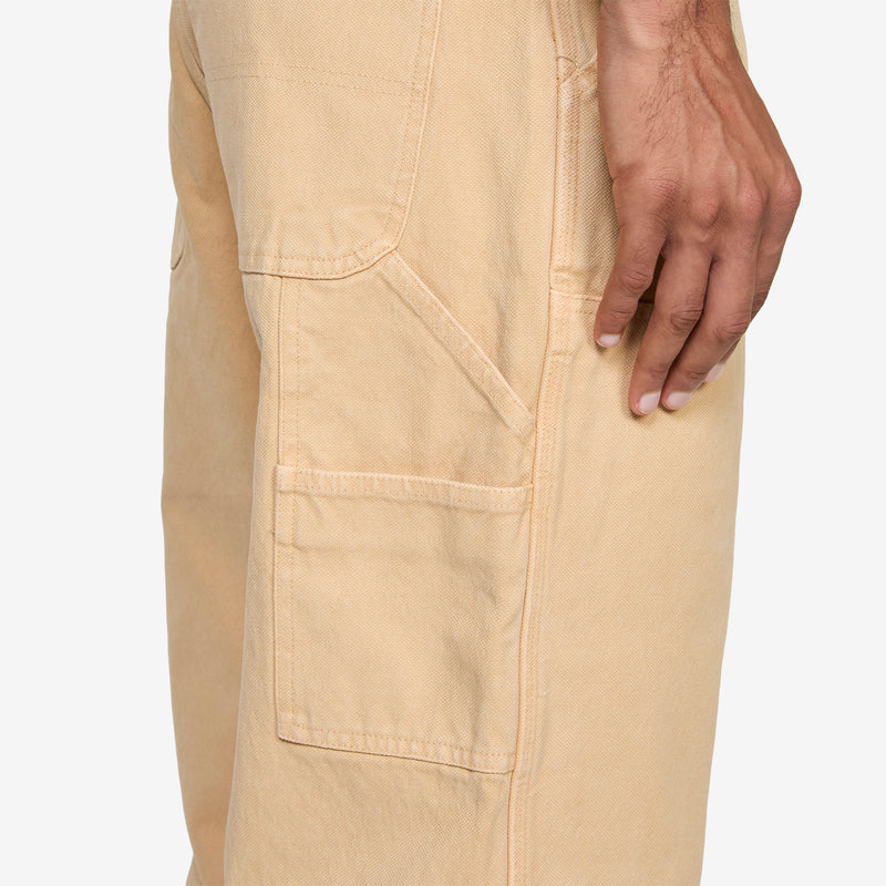 Canvas Double Knee Pants Beige Pants
