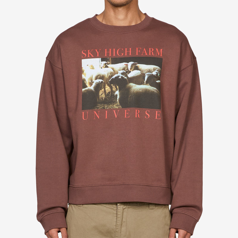 SHF Universe Sheep Crewneck Brown Jumpers