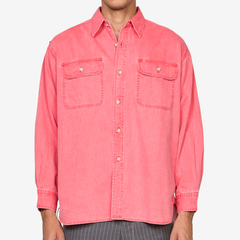 Work Light Denim Pigment Coating Red Jackets