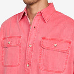 Work Light Denim Pigment Coating Red