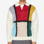 Knit Polo Shaggy 9G White