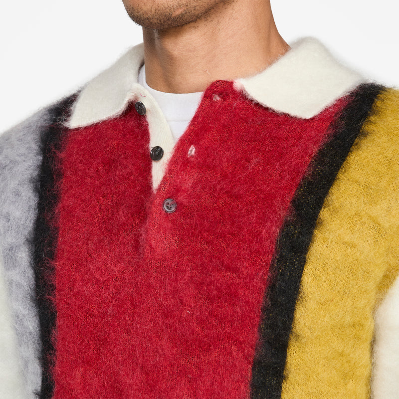 Knit Polo Shaggy 9G White Shirts