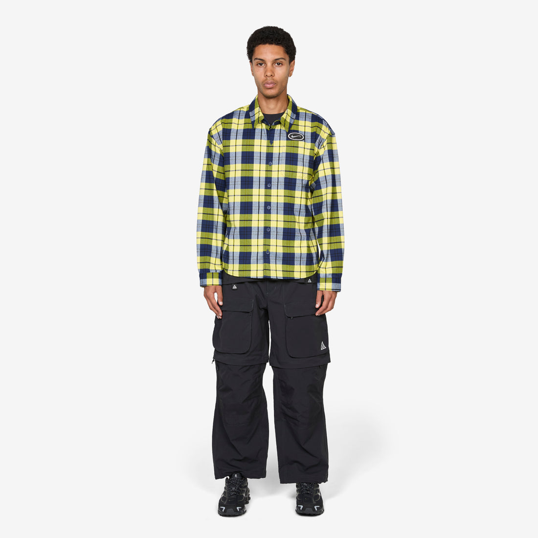 Flannel Longsleeve Button Up Koston Midnight Navy | Speed Yellow Shirts