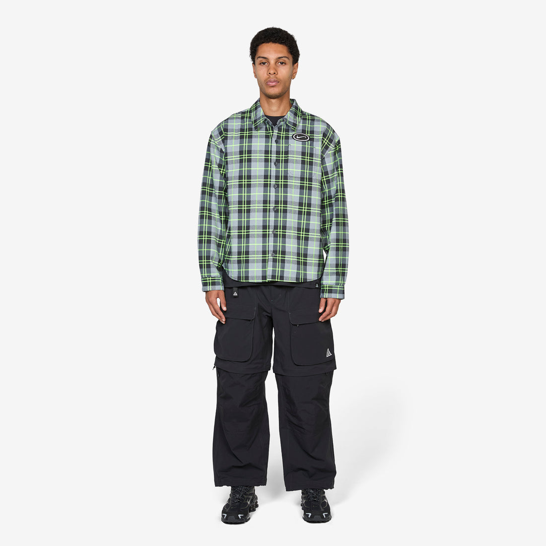 Flannel Longsleeve Button Up Koston Dark Smoke Grey | Volt Shirts