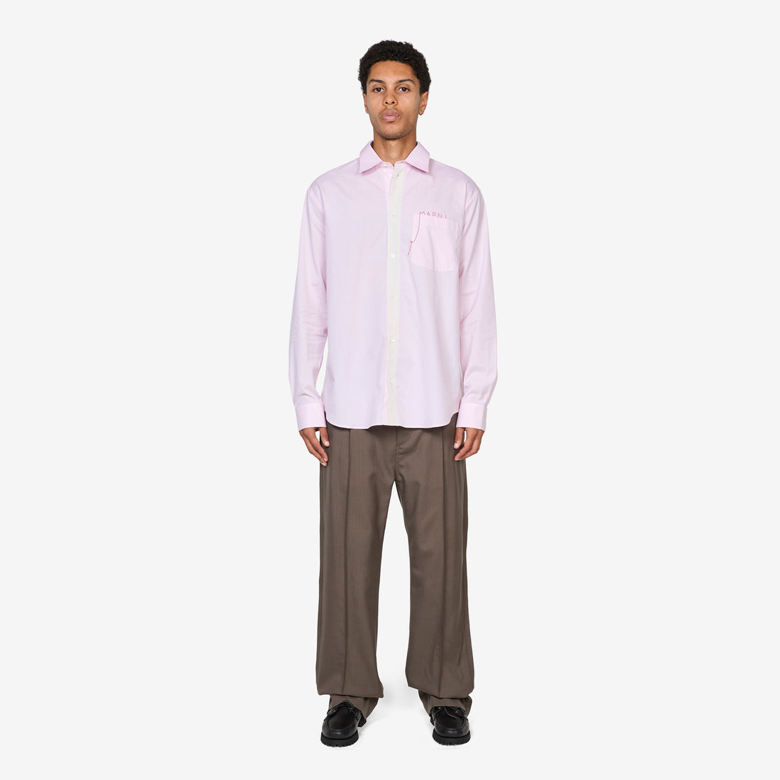 Mending Logo Poplin Shirt Pink Gummy Shirts