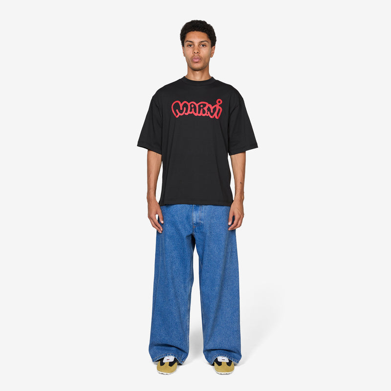 Bubble Logo Print T-Shirt Black Tees