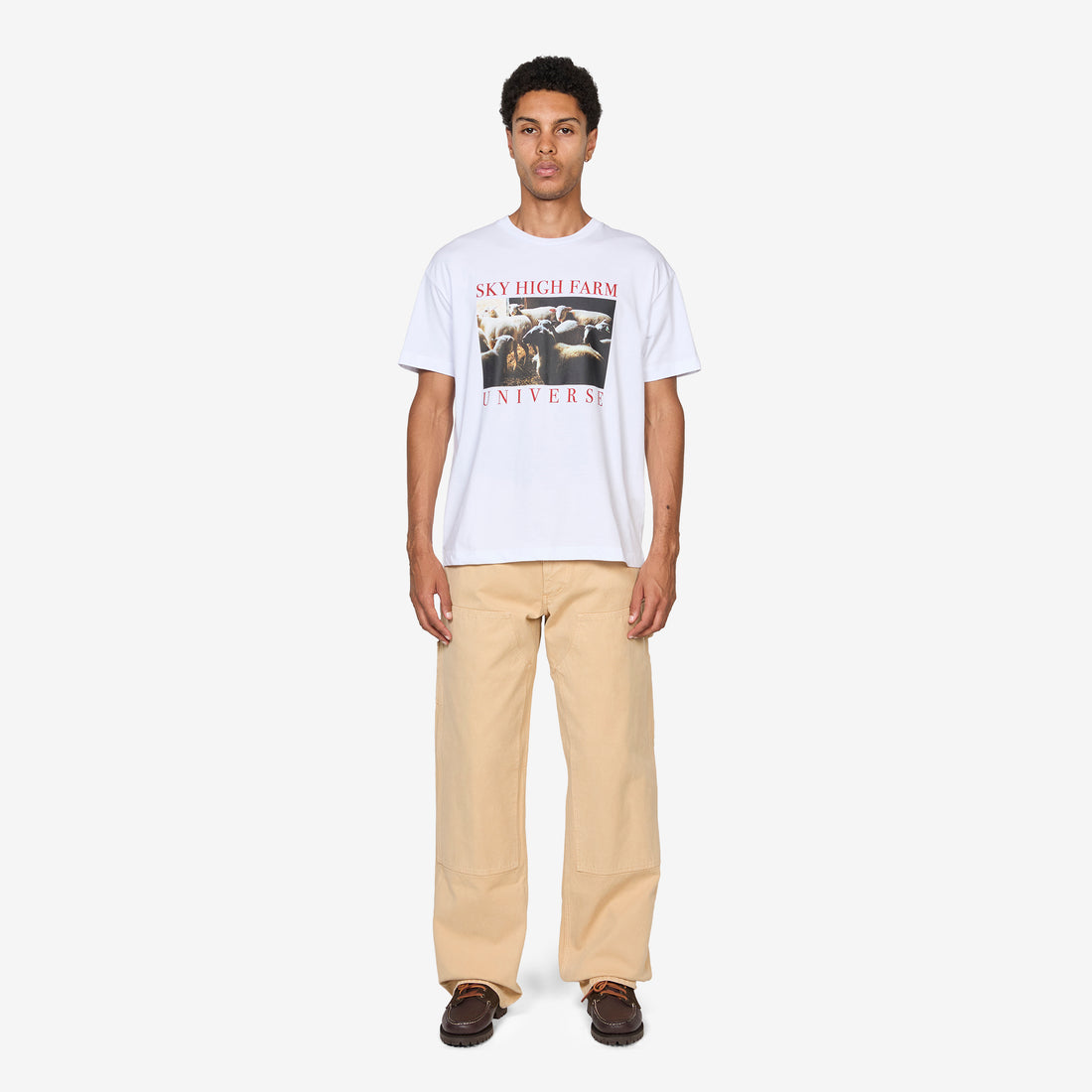 Canvas Double Knee Pants Beige Pants