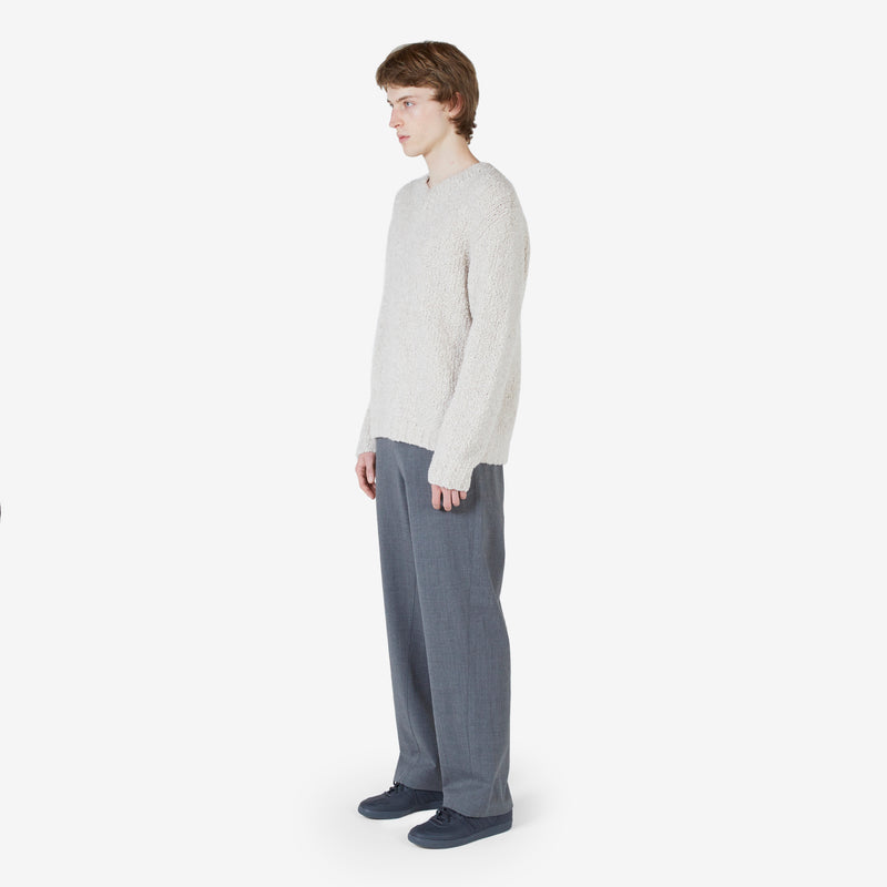 Wide Twist Trouser Light Grey Melange