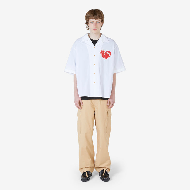 Kenzo Hearts Hawaiian Shirt White
