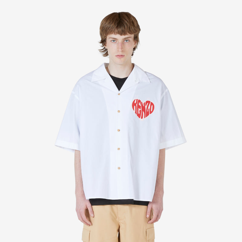 Kenzo Hearts Hawaiian Shirt White