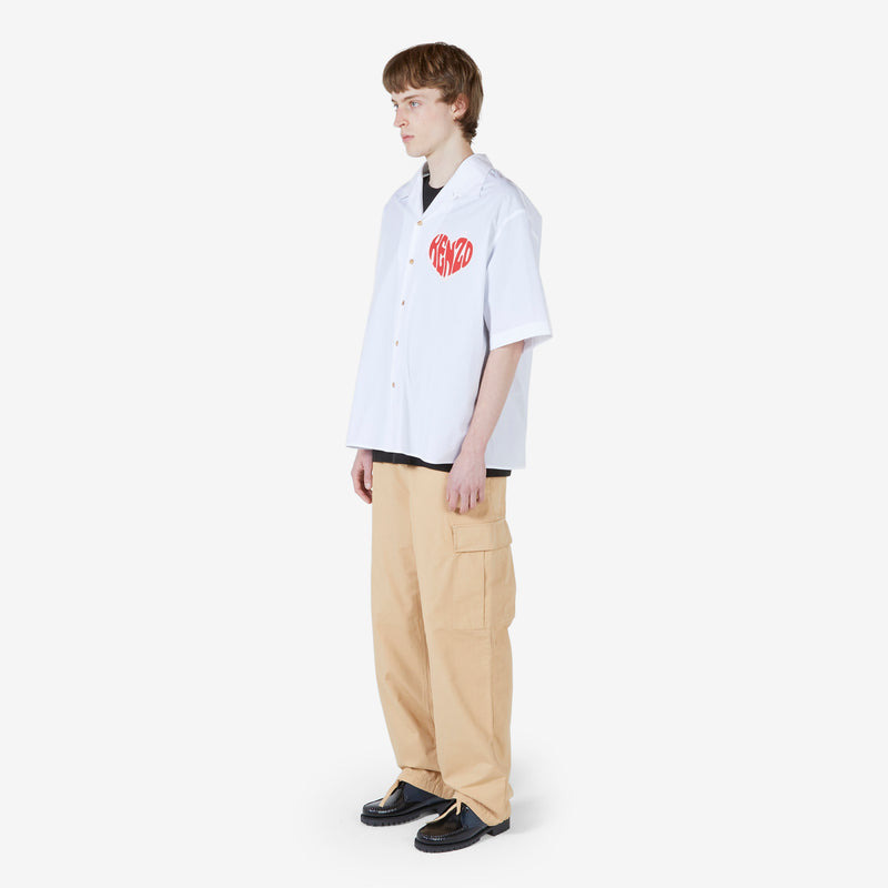 Kenzo Hearts Hawaiian Shirt White