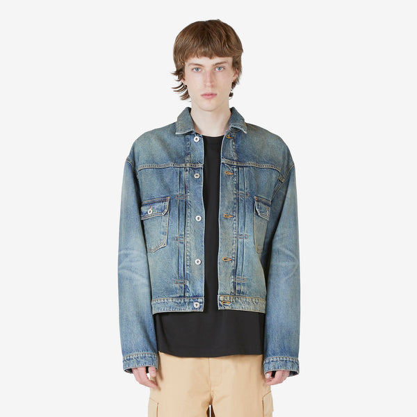 Stone Bleach Trucker Jacket Dirty Blue Denim