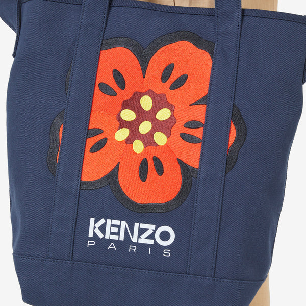 'BOKE FLOWER' Tote Bag Navy Blue