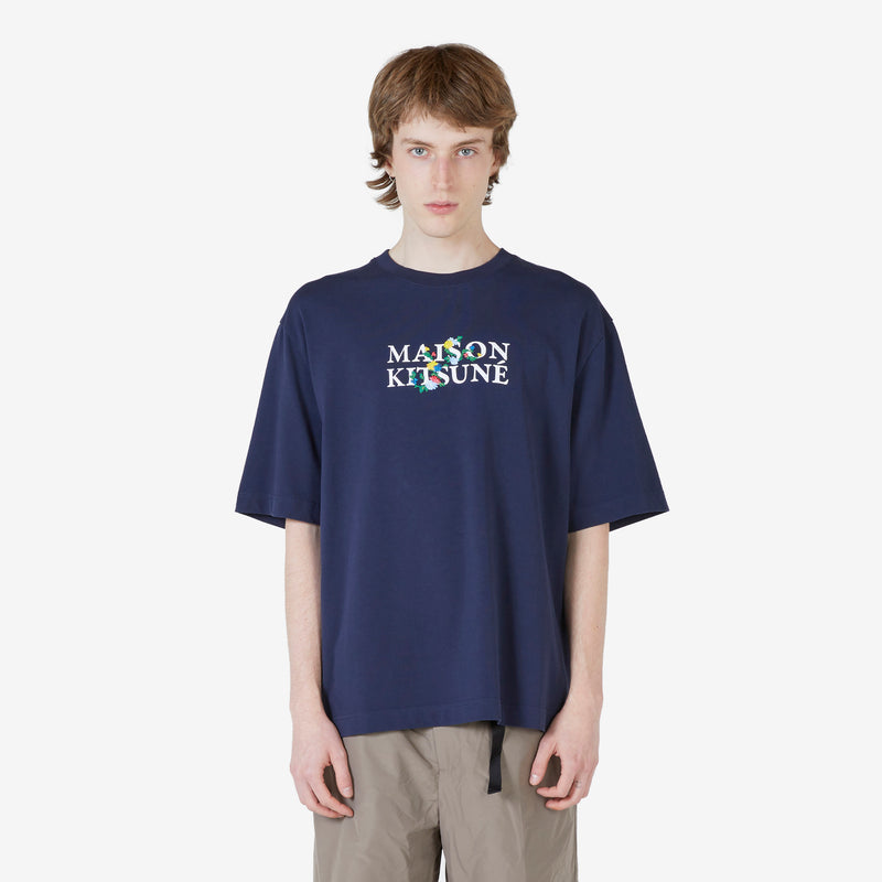Flowers Oversize T-Shirt Navy