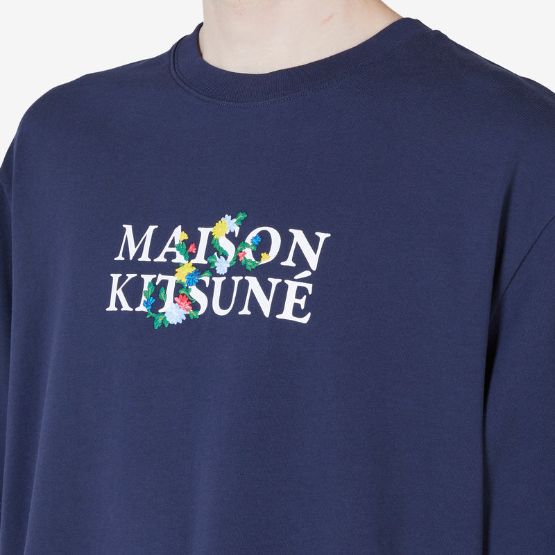 Flowers Oversize T-Shirt Navy