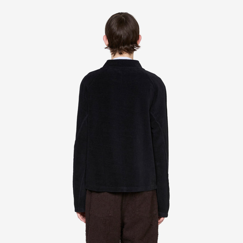Leisure Zip Up Black Jersey Cord Jumpers