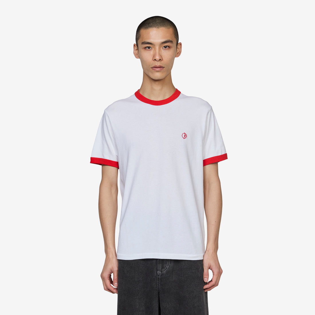 Ringer T-Shirt White | Red Tees
