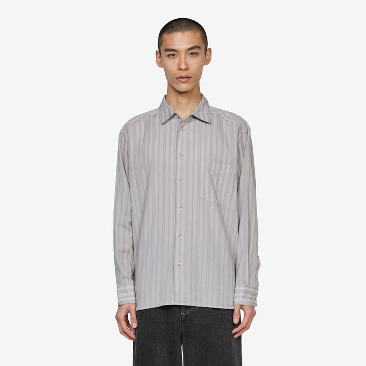 Bart Longsleeve Shirt Grey Stripe Front