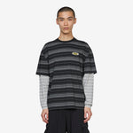 Double Layer Striped T-Shirt Black