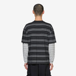 Double Layer Striped T-Shirt Black