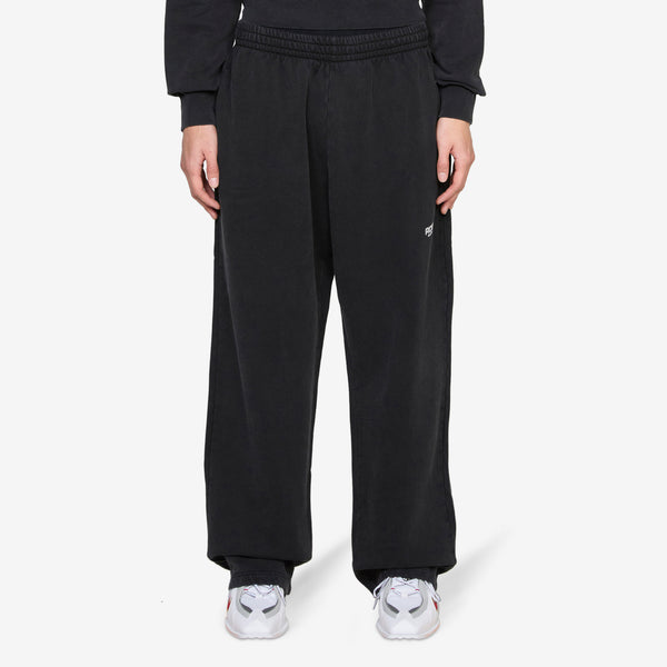 Wide Leg Trackpant Washed Black Pants