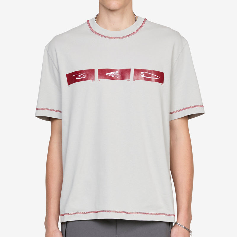 Sticks Stitch Organic T-Shirt Light Grey Tees