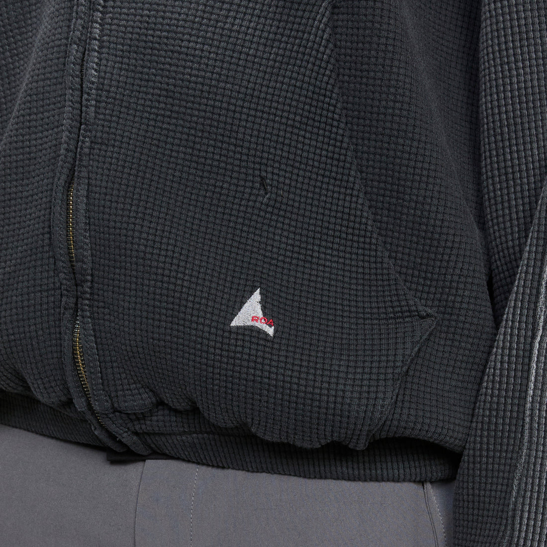 Bee Sun Faded Waffle Zip Up Hoodie Black Jumpers