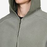 Bee Sun Faded Waffle Zip Up Hoodie Olive